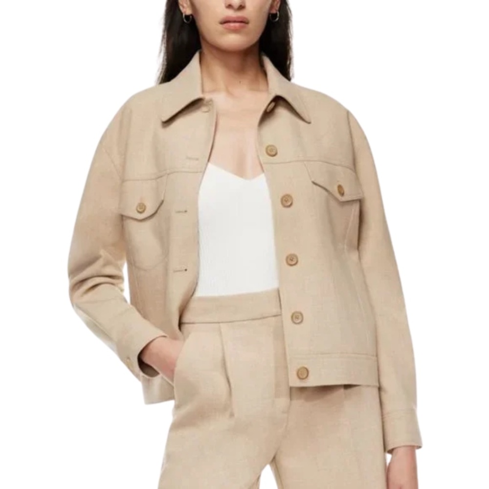 Aritzia Wilfred Wayward Jacket in Heather Oat Beige L